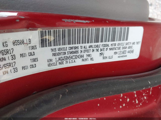 Продаж на аукціоні авто 2004 Jeep Grand Cherokee Limited, vin: 1J4GW58N54C324344, номер лоту: 46314945