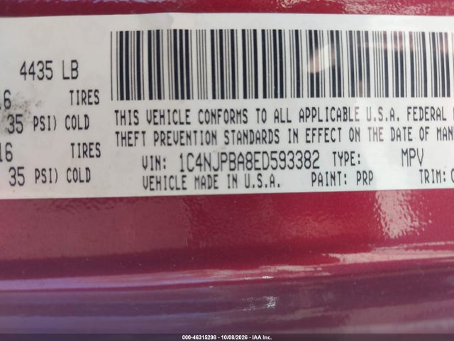 Продаж на аукціоні авто 2014 Jeep Patriot Sport, vin: 1C4NJPBA8ED593382, номер лоту: 46315298