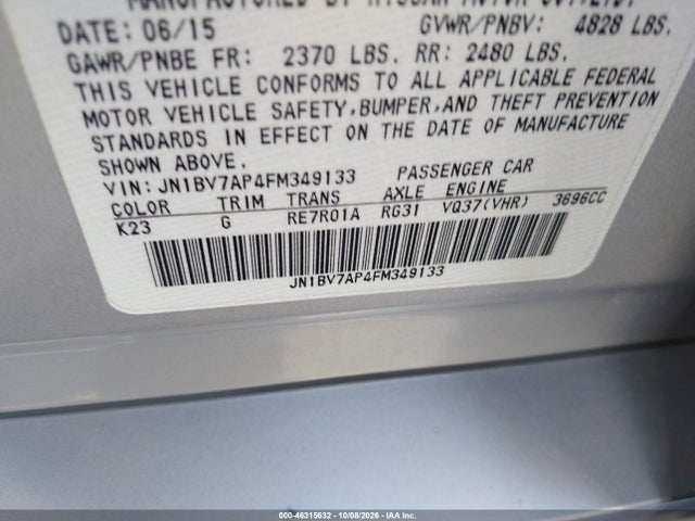 Infiniti Q50 Premium 2015 JN1BV7AP4FM349133 Image 9