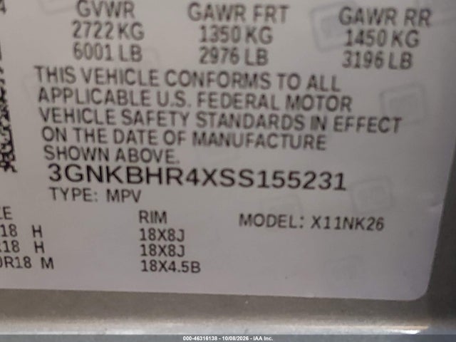 Продаж на аукціоні авто 2025 Chevrolet Blazer Awd 2lt, vin: 3GNKBHR4XSS155231, номер лоту: 46316138
