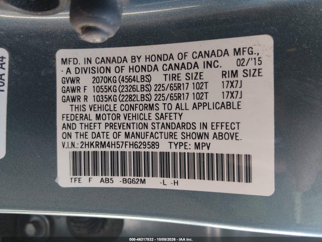 2HKRM4H57FH629589 Honda CR-V EX