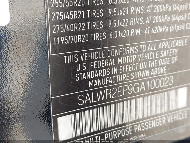Aukcja sprzedaży 2016 Land Rover Range Rover Sport 5.0l V8 Supercharged/5.0l V8 Supercharged Dynamic, vin: SALWR2EF9GA100023, numer aukcji: 46318162