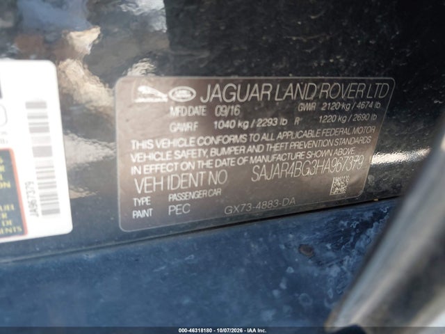 Продажа на аукционе авто 2017 Jaguar Xe 25t, vin: SAJAR4BG3HA967379, номер лота: 46318180