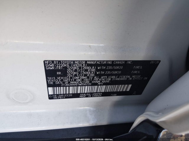 Продаж на аукціоні авто 2026 Toyota Rav4 Xse, vin: 2T36CRAV6TW056220, номер лоту: 46318201