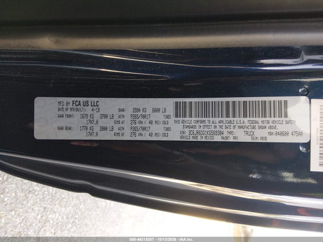 2019 Ram 1500 Classic Tradesman  4x2 8' Box მანქანა იყიდება აუქციონზე, vin: 3C6JR6DG1KG569384, აუქციონის ნომერი: 46318307