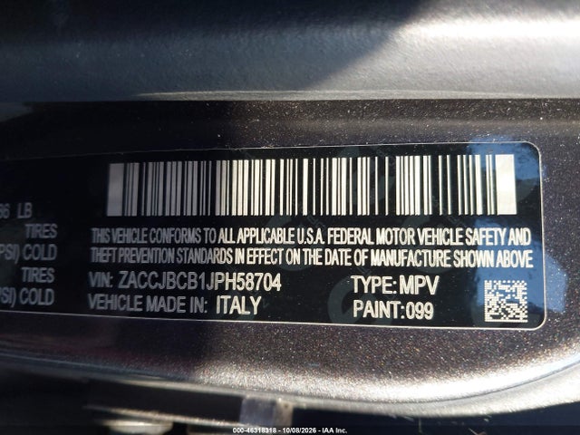Продажа на аукционе авто 2018 Jeep Renegade Trailhawk 4x4, vin: ZACCJBCB1JPH58704, номер лота: 46318318