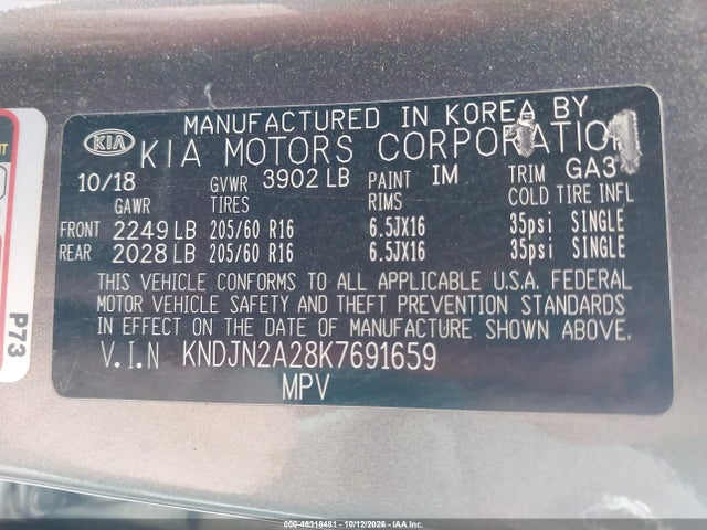 KIA Soul 2019 KNDJN2A28K7691659 Image 9