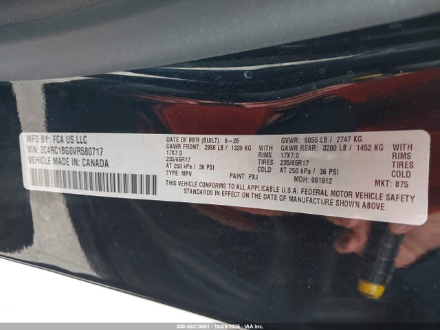 Продаж на аукціоні авто 2027 Chrysler Pacifica, vin: 2C4RC1BG0VR580717, номер лоту: 46318601