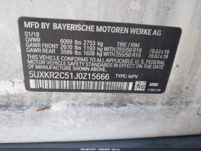 5UXKR2C51J0Z15666 BMW X5 Sdrive35i