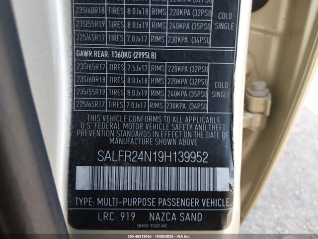 Продажа на аукционе авто 2009 Land Rover Lr2 Hse, vin: SALFR24N19H139952, номер лота: 46319054