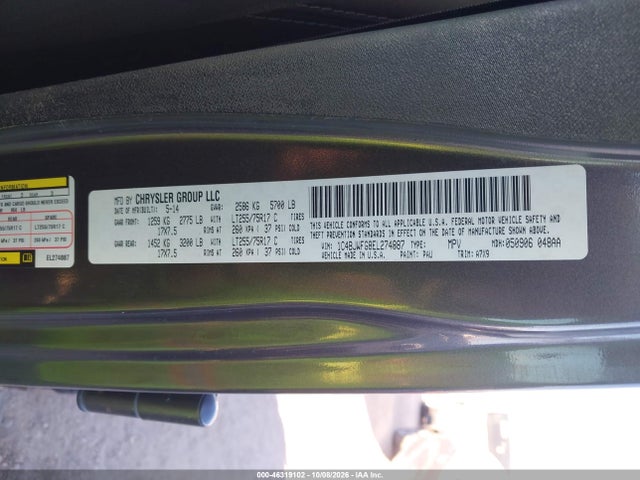 46319102 :رقم المزاد ، 1C4BJWFG8EL274887 vin ، 2014 Jeep Wrangler Unlimited Rubicon مزاد بيع