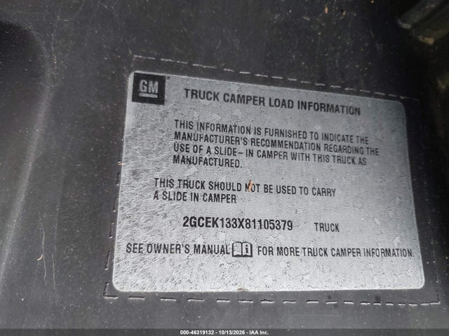 Aukcja sprzedaży 2008 Chevrolet Silverado 1500 Ltz, vin: 2GCEK133X81105379, numer aukcji: 46319132