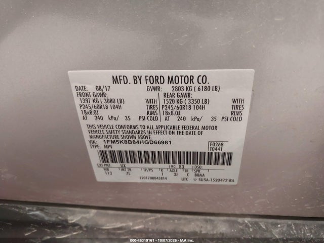 Ford Explorer 2017 1FM5K8B84HGD66981 Image 9