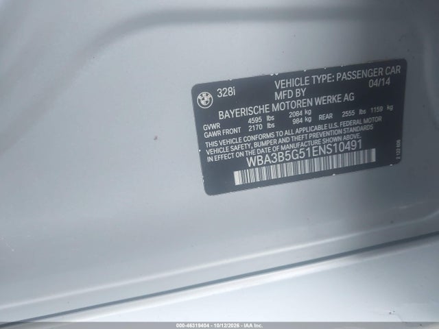Продаж на аукціоні авто 2014 Bmw 328i Xdrive, vin: WBA3B5G51ENS10491, номер лоту: 46319404