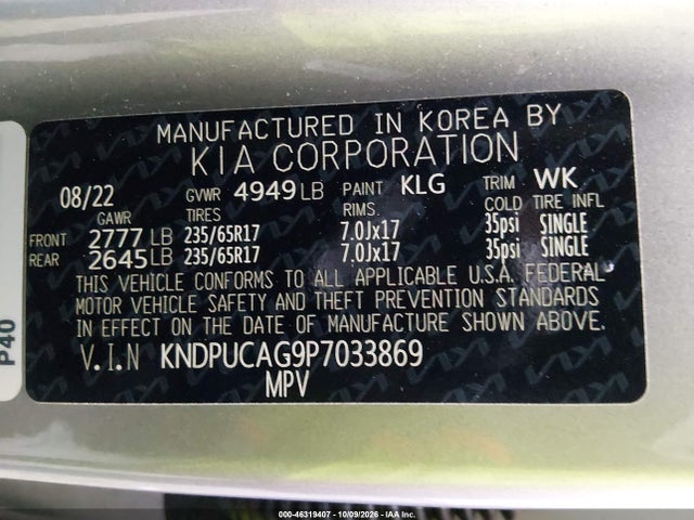 KNDPUCAG9P7033869 KIA Sportage Hybrid Lx