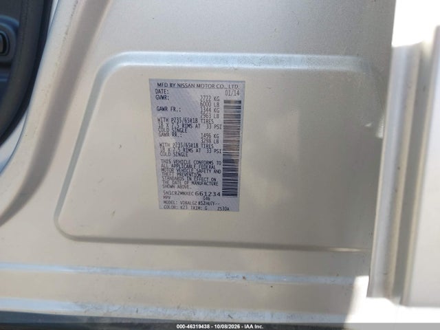 Продаж на аукціоні авто 2014 Nissan Pathfinder Hybrid Sl, vin: 5N1CR2MNXEC661234, номер лоту: 46319438