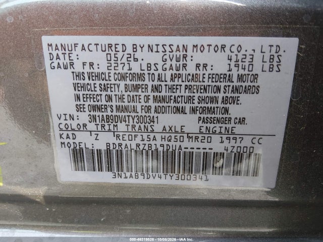 Продаж на аукціоні авто 2026 Nissan Sentra Sr, vin: 3N1AB9DV4TY300341, номер лоту: 46319528