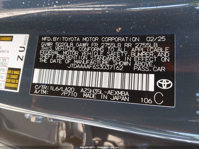 Продажа на аукционе авто 2025 Toyota Crown Xle, vin: JTDAAAAF6S3037162, номер лота: 46319571