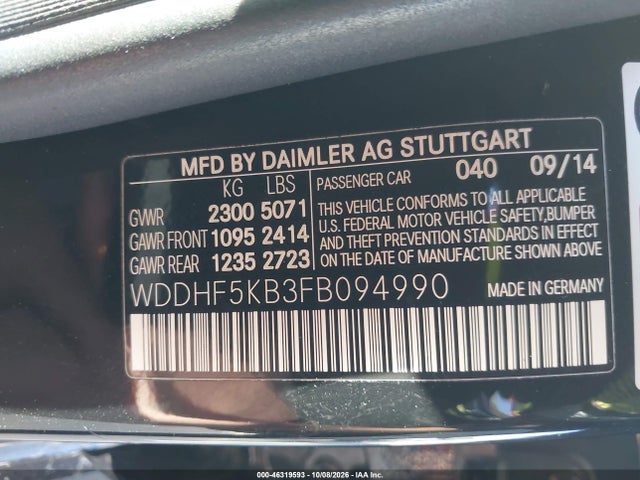Aukcja sprzedaży 2015 Mercedes-benz E 350, vin: WDDHF5KB3FB094990, numer aukcji: 46319593