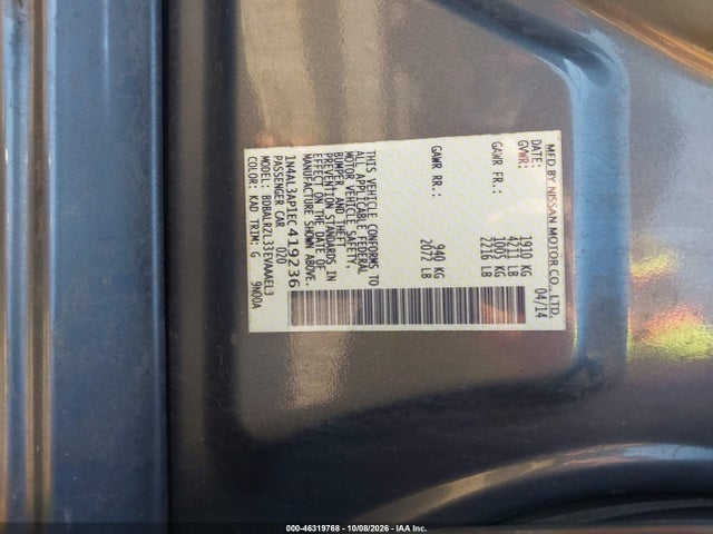 Продажа на аукционе авто 2014 Nissan Altima 2.5 S, vin: 1N4AL3AP1EC419236, номер лота: 46319768