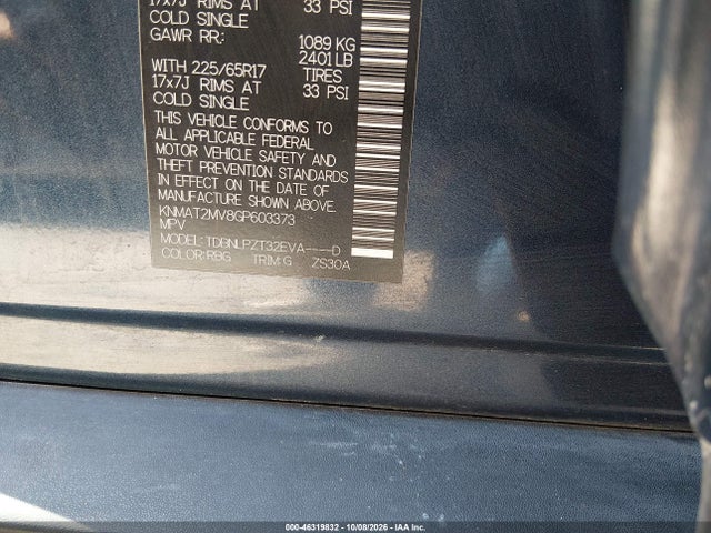 2016 Nissan Rogue S მანქანა იყიდება აუქციონზე, vin: KNMAT2MV8GP603373, აუქციონის ნომერი: 46319832