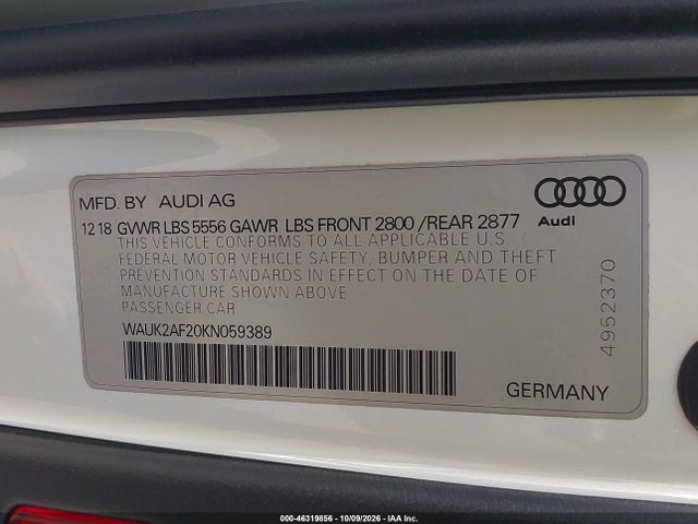 Audi A6 55 Premium 2019 WAUK2AF20KN059389 Image 9