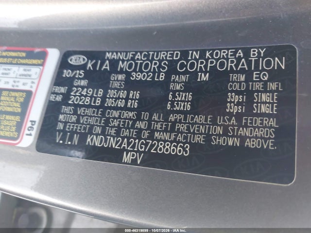 KIA Soul 2016 KNDJN2A21G7288663 Image 9
