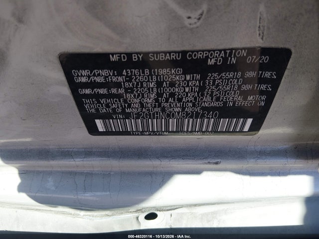 JF2GTHNC0M8217340 Subaru Crosstrek Limited