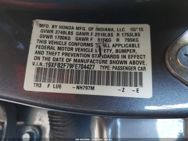 19XFB2F79FE704427 Honda CIVIC SE