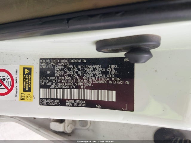 46320618 :رقم المزاد ، JTEDC3EH0D2011174 vin ، 2013 Toyota Highlander Hybrid Limited V6 مزاد بيع