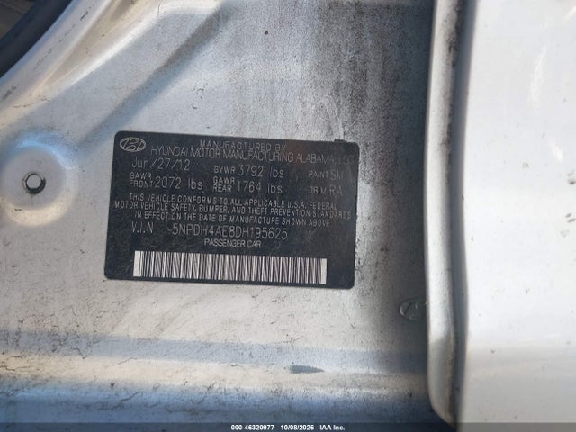 Продажа на аукционе авто 2013 Hyundai Elantra Gls, vin: 5NPDH4AE8DH195625, номер лота: 46320977