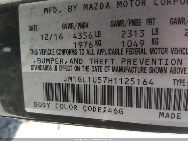Продаж на аукціоні авто 2017 Mazda Mazda6 Sport, vin: JM1GL1U57H1125164, номер лоту: 46321322