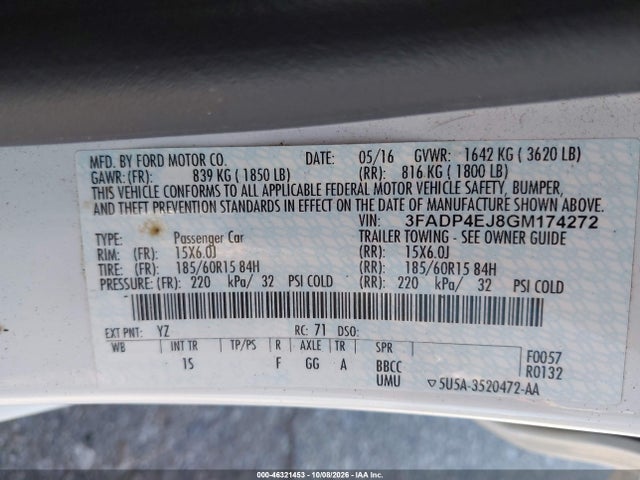 Ford FIESTA SE 2016 3FADP4EJ8GM174272 Image 9