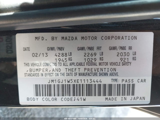JM1GJ1W5XE1113444 Mazda Mazda6 I Grand Touring