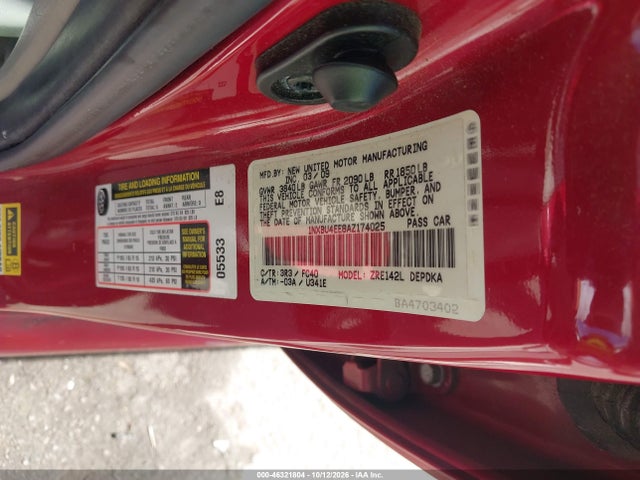 Aukcja sprzedaży 2010 Toyota Corolla Le, vin: 1NXBU4EE8AZ174025, numer aukcji: 46321804