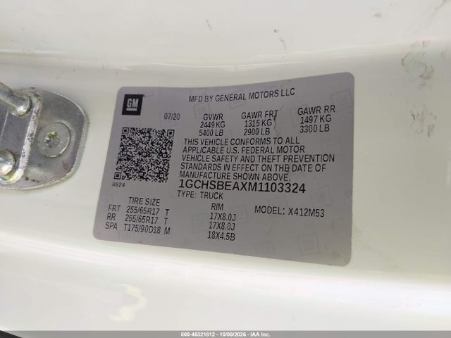 1GCHSBEAXM1103324 Chevrolet Colorado 2wd Long Box Wt