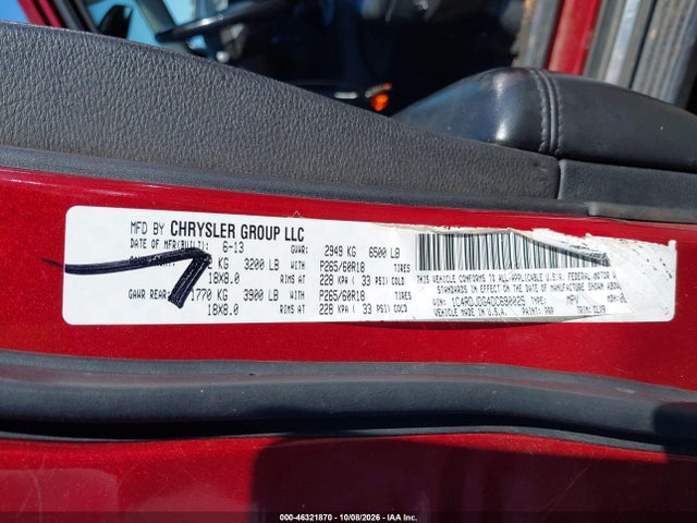Aukcja sprzedaży 2013 Dodge Durango Crew, vin: 1C4RDJDG4DC690025, numer aukcji: 46321870