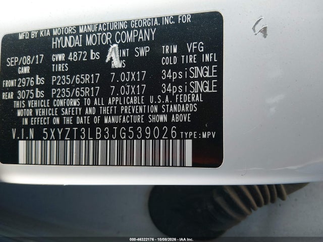 5XYZT3LB3JG539026 Hyundai Santa Fe Sport 2.4l