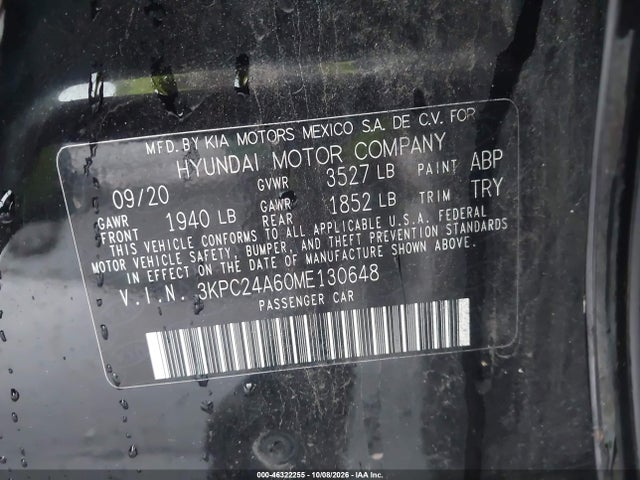 Продаж на аукціоні авто 2021 Hyundai Accent Se, vin: 3KPC24A60ME130648, номер лоту: 46322255