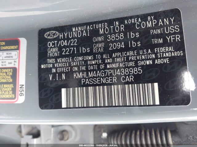 Hyundai ELANTRA SEL 2023 KMHLM4AG7PU438985 Image 9