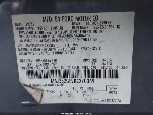 Ford Ecosport Se 2019 MAJ3S2GE9KC270369 Image 9