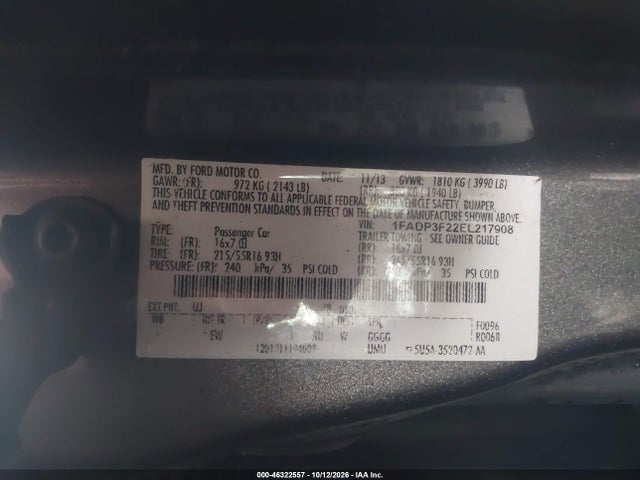 Продаж на аукціоні авто 2014 Ford Focus Se, vin: 1FADP3F22EL217908, номер лоту: 46322557