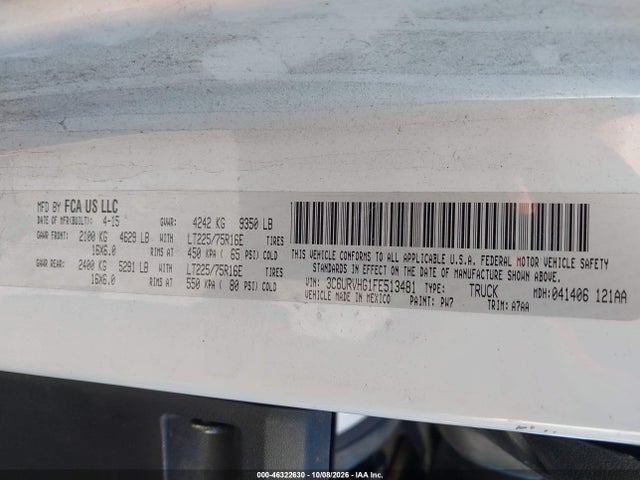 3C6URVHG1FE513481 RAM Promaster 3500 High Roof
