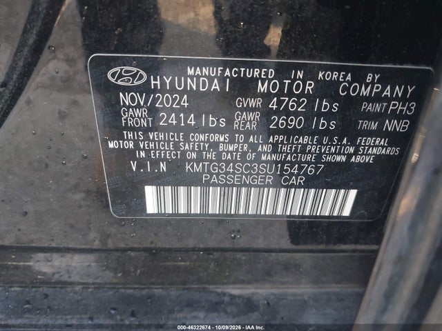 2025 Genesis G70 2.5t Rwd მანქანა იყიდება აუქციონზე, vin: KMTG34SC3SU154767, აუქციონის ნომერი: 46322674