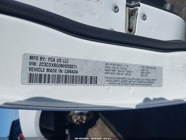 Dodge Charger Sxt Rwd 2022 2C3CDXBG5NH208371 Image 9