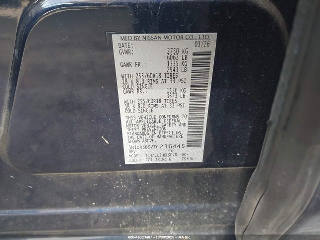 Nissan Pathfinder Sv 2026 5N1DR3BS2TC236445 Image 9