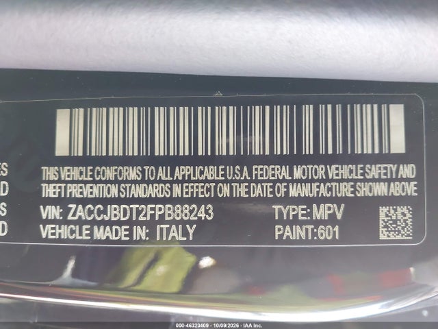 Aukcja sprzedaży 2015 Jeep Renegade Limited, vin: ZACCJBDT2FPB88243, numer aukcji: 46323409