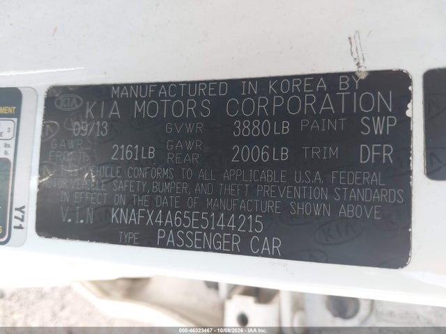 Продажа на аукционе авто 2014 Kia Forte Lx, vin: KNAFX4A65E5144215, номер лота: 46323467