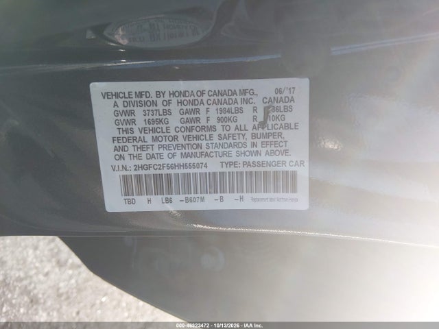 Honda Civic Lx 2017 2HGFC2F56HH555074 Image 9