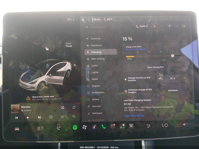 46323601 :رقم المزاد ، 5YJ3E1EA6LF745864 vin ، 2020 Tesla Model 3 Standard Range Plus Rear-wheel Drive/standard Range Rear-wheel Drive مزاد بيع